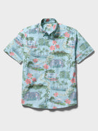 Reyn Spooner HONOLULU MARATHON PERFORMANCE ALOHA SHIRT in AQUA