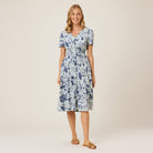 Reyn Spooner MAUNA ULUPO HANNAH DRESS in NAVY