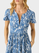 Reyn Spooner MIDNIGHT MONSTERA CAMERON DRESS in NAVY