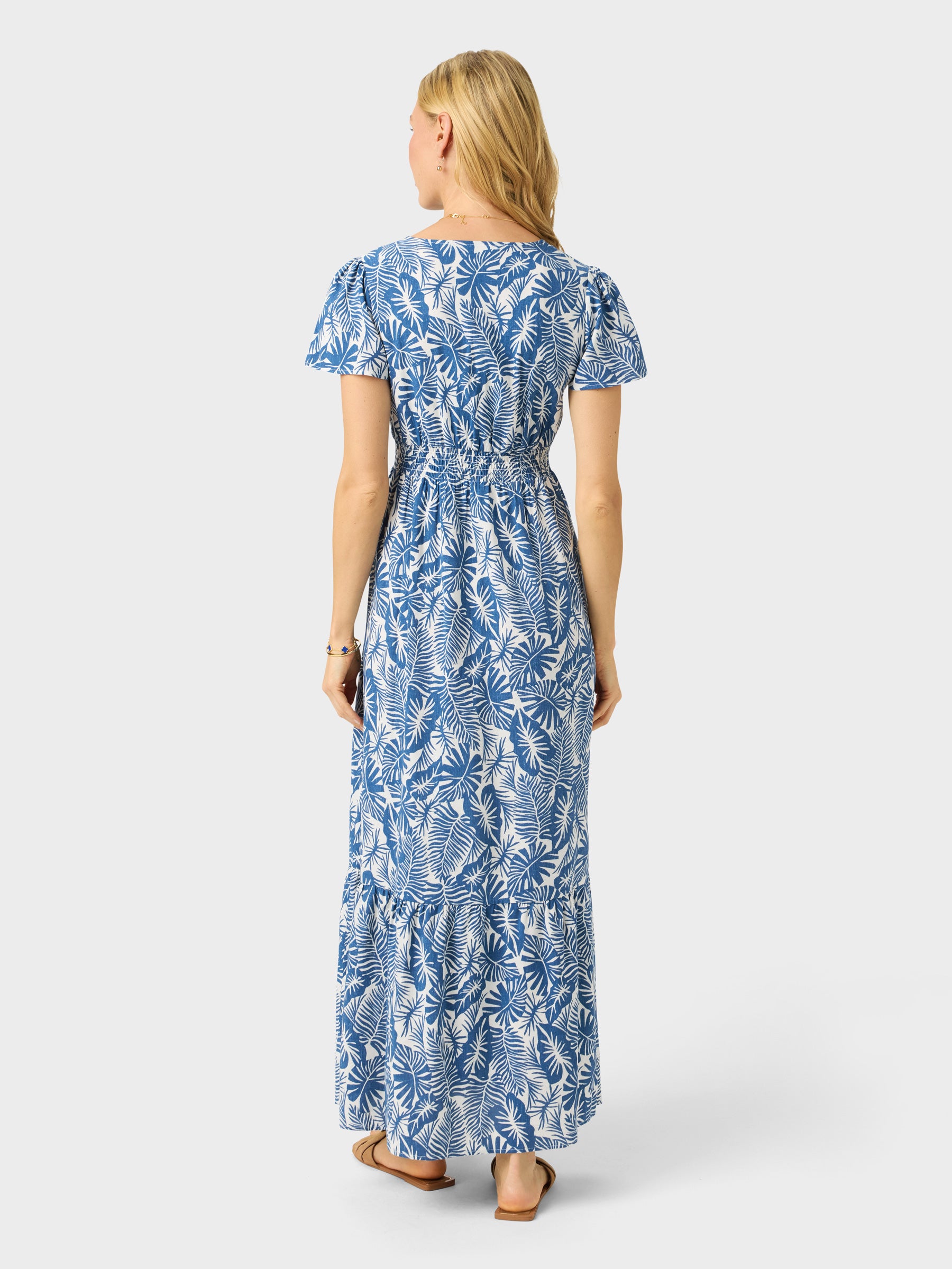 Reyn Spooner MIDNIGHT MONSTERA CAMERON DRESS in NAVY