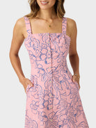 Reyn Spooner MONSTERA INK QUINN DRESS in PINK