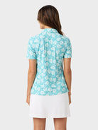 Reyn Spooner MONSTERA SWIRL AVA PERFORMANCE POLO in AQUA