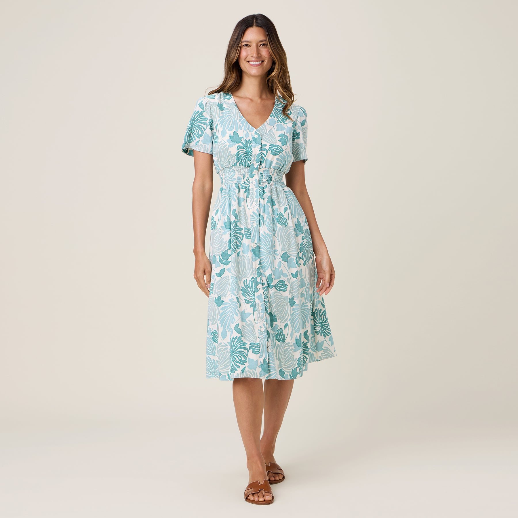 Reyn Spooner MUMS THE WORD HANNAH DRESS in OFF WHITE
