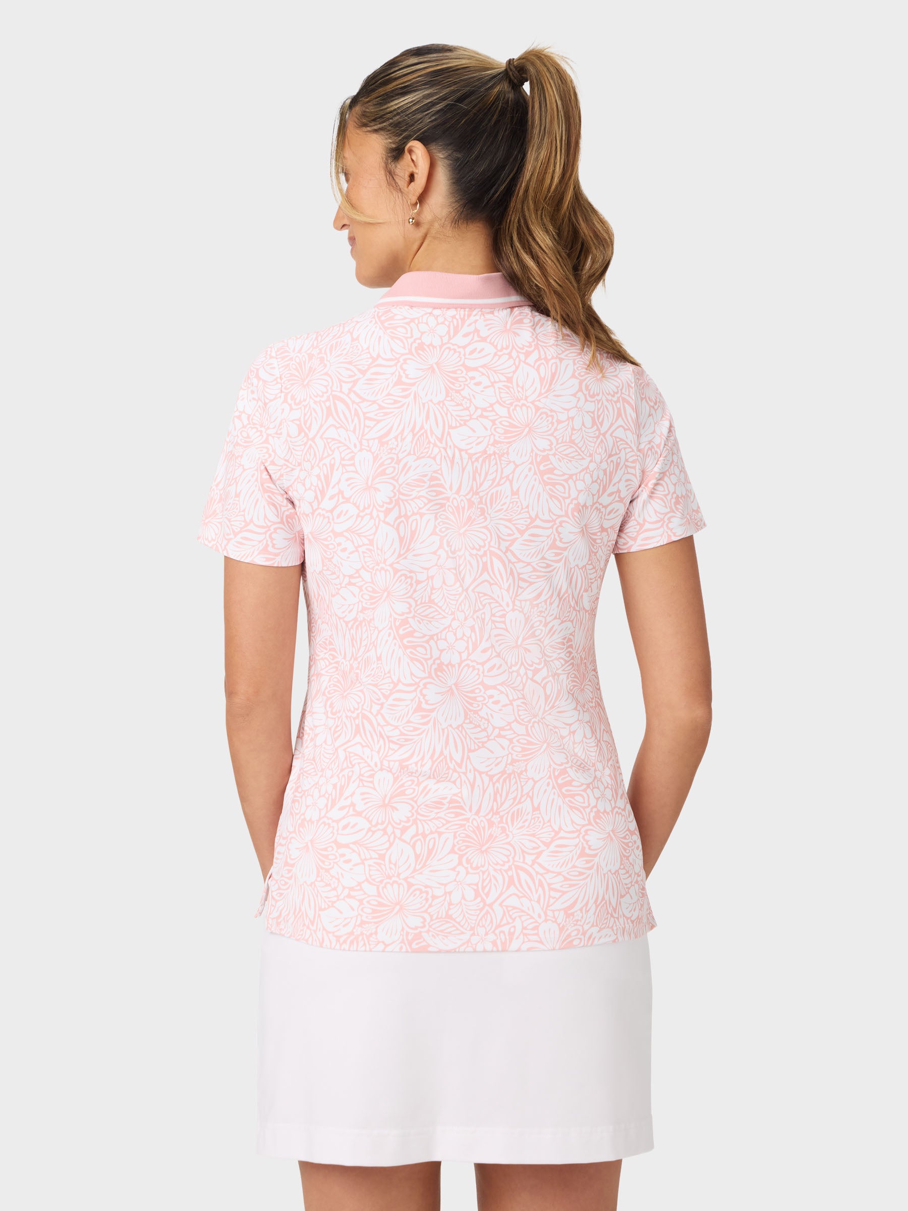 Reyn Spooner NAHELE PUA AVA PERFORMANCE POLO in PINK