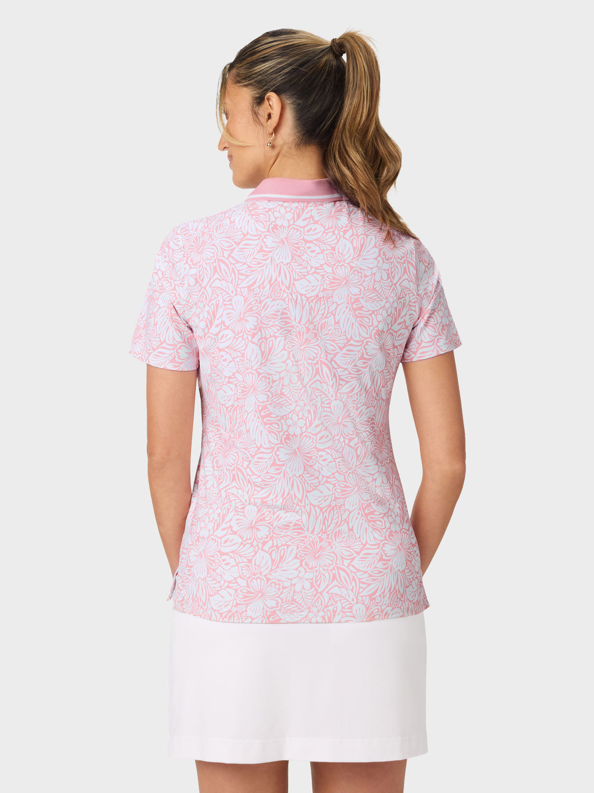 Reyn Spooner NAHELE PUA AVA PERFORMANCE POLO in PINK