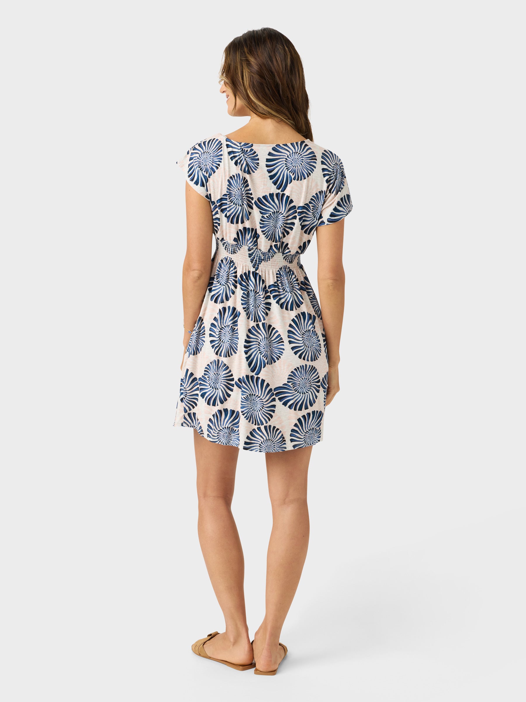 Reyn Spooner NAUTILUS SWIRL DREW DRESS in WHITE