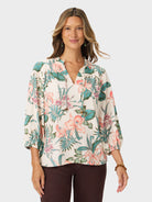 Reyn Spooner ORCHID BLOOM IRIS TOP in OFF WHITE