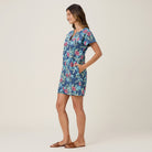 Reyn Spooner PALM FLORAL CATHERINE DRESS in NAVY
