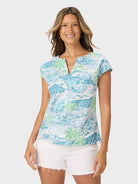 Reyn Spooner PARADISE FOUND PIPER TOP in ADRIATIC BLUE