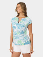 Reyn Spooner PARADISE FOUND PIPER TOP in ADRIATIC BLUE