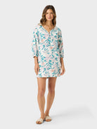 Reyn Spooner PUA BISCUS CAMILA DRESS in OFF WHITE