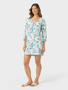 Reyn Spooner PUA BISCUS CAMILA DRESS in OFF WHITE