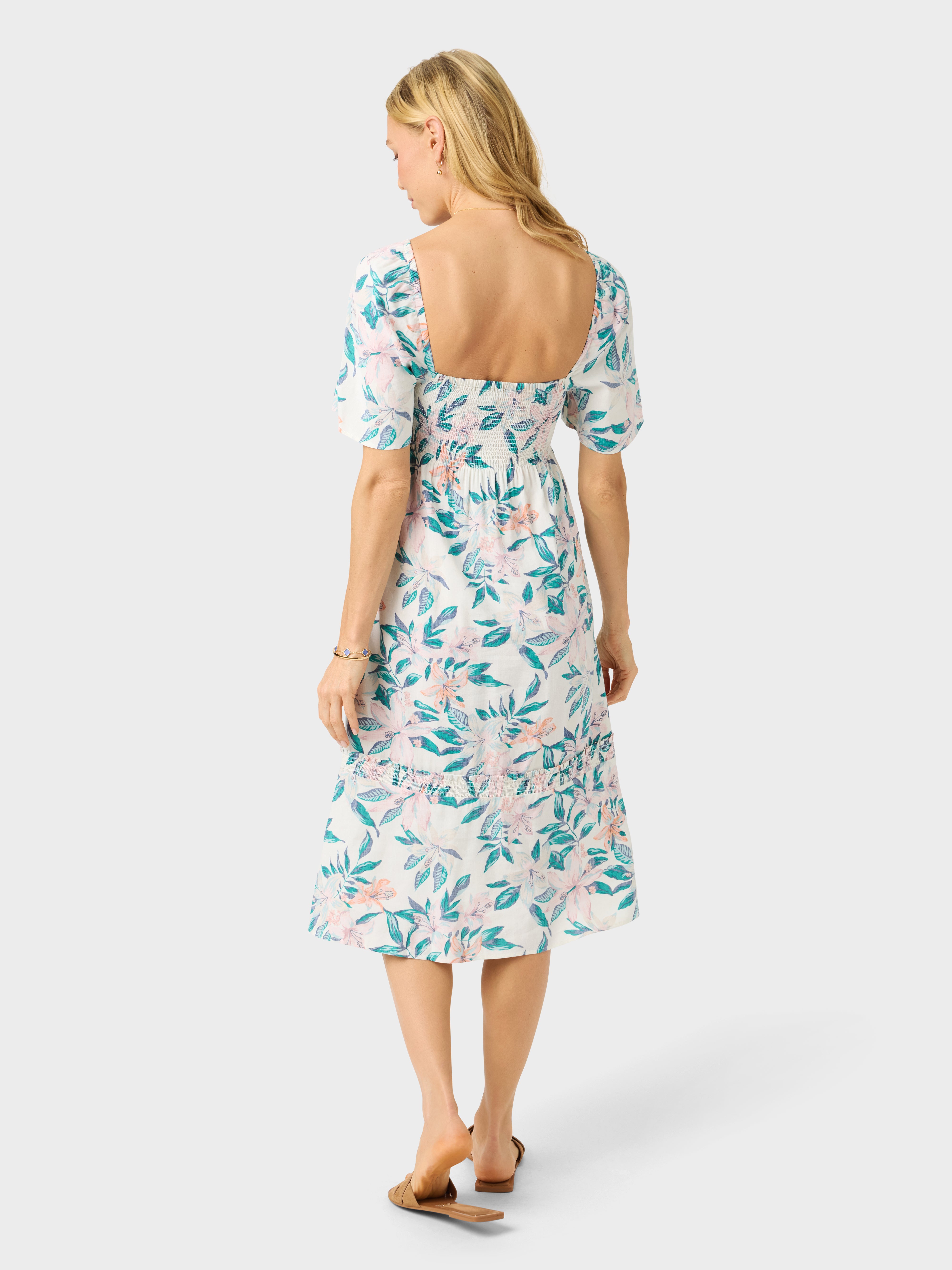 Reyn Spooner PUA BISCUS LEILANI DRESS in OFF WHITE