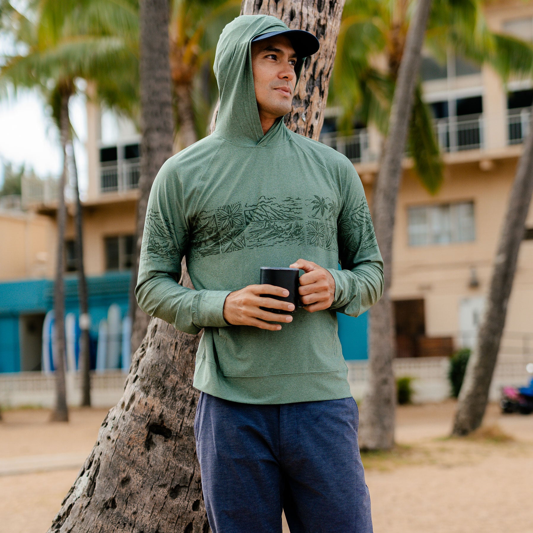 NALU TAPA MEN'S PERFORMANCE HOODIE | Reyn Spooner