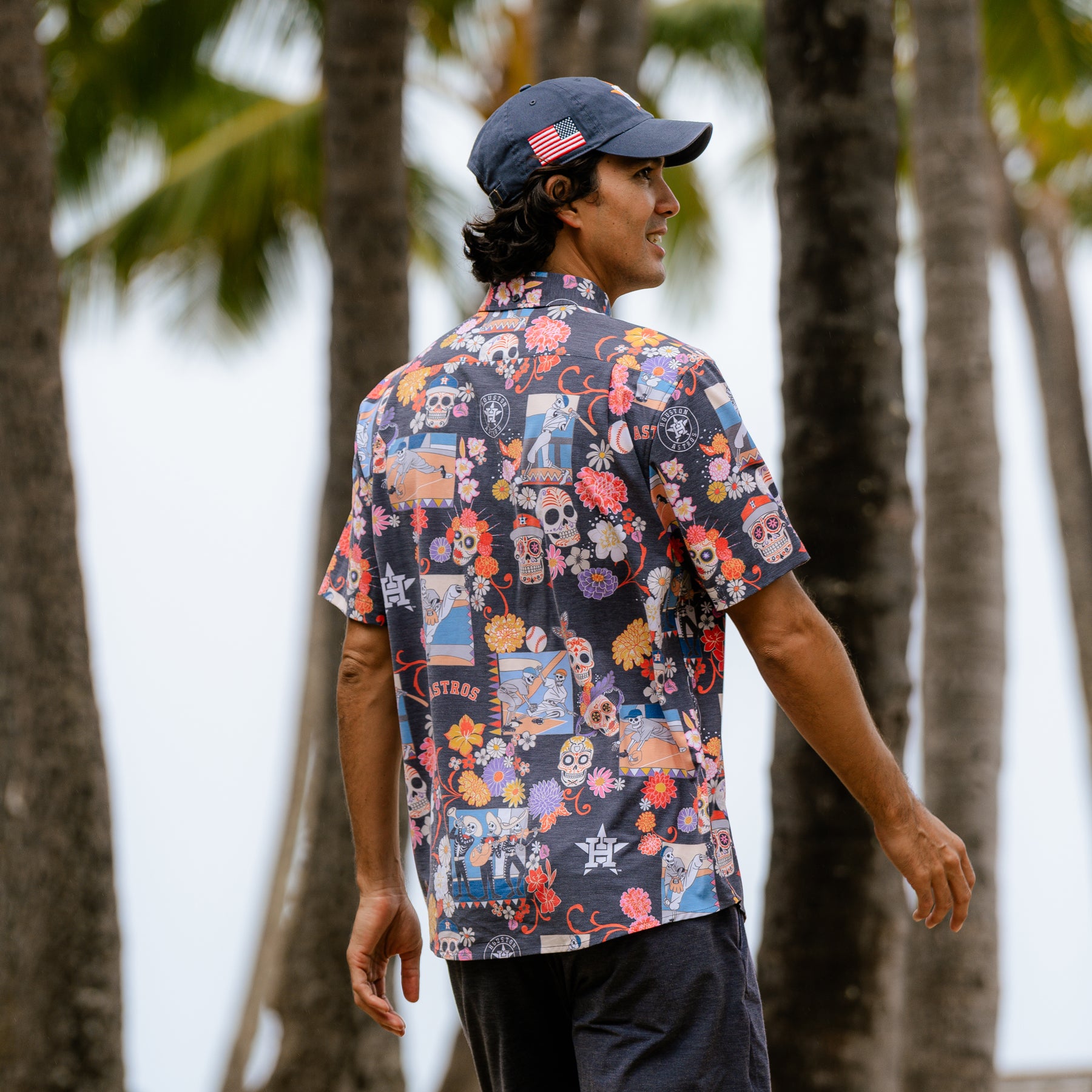 MLB® HOUSTON ASTROS DÍA DE LOS MUERTOS PERFORMANCE ALOHA SHIRT