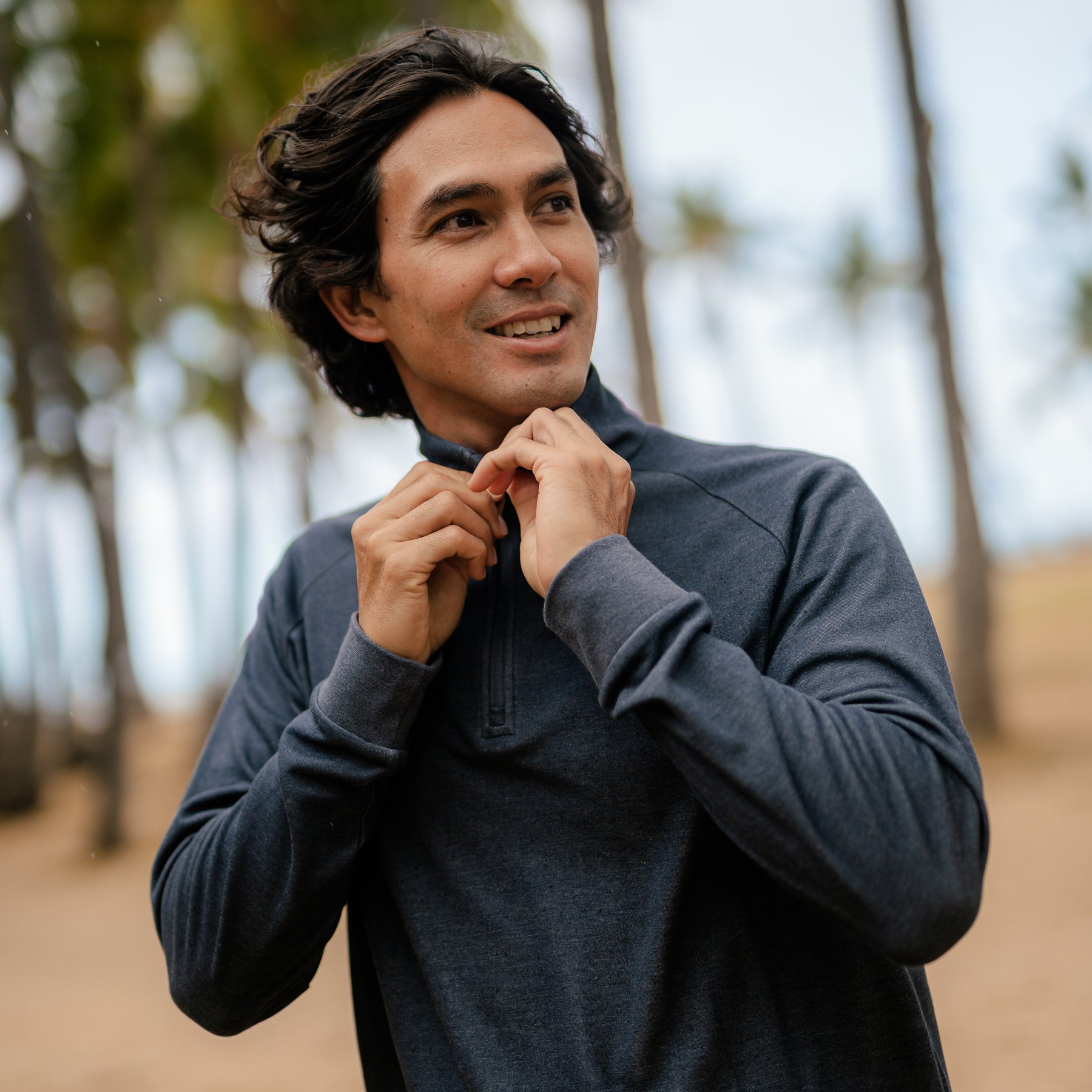 XXL SAPEur ネルシャツ MEN'S HEATHERED JERSEY QUARTER ZIP PULLOVER | Reyn Spooner