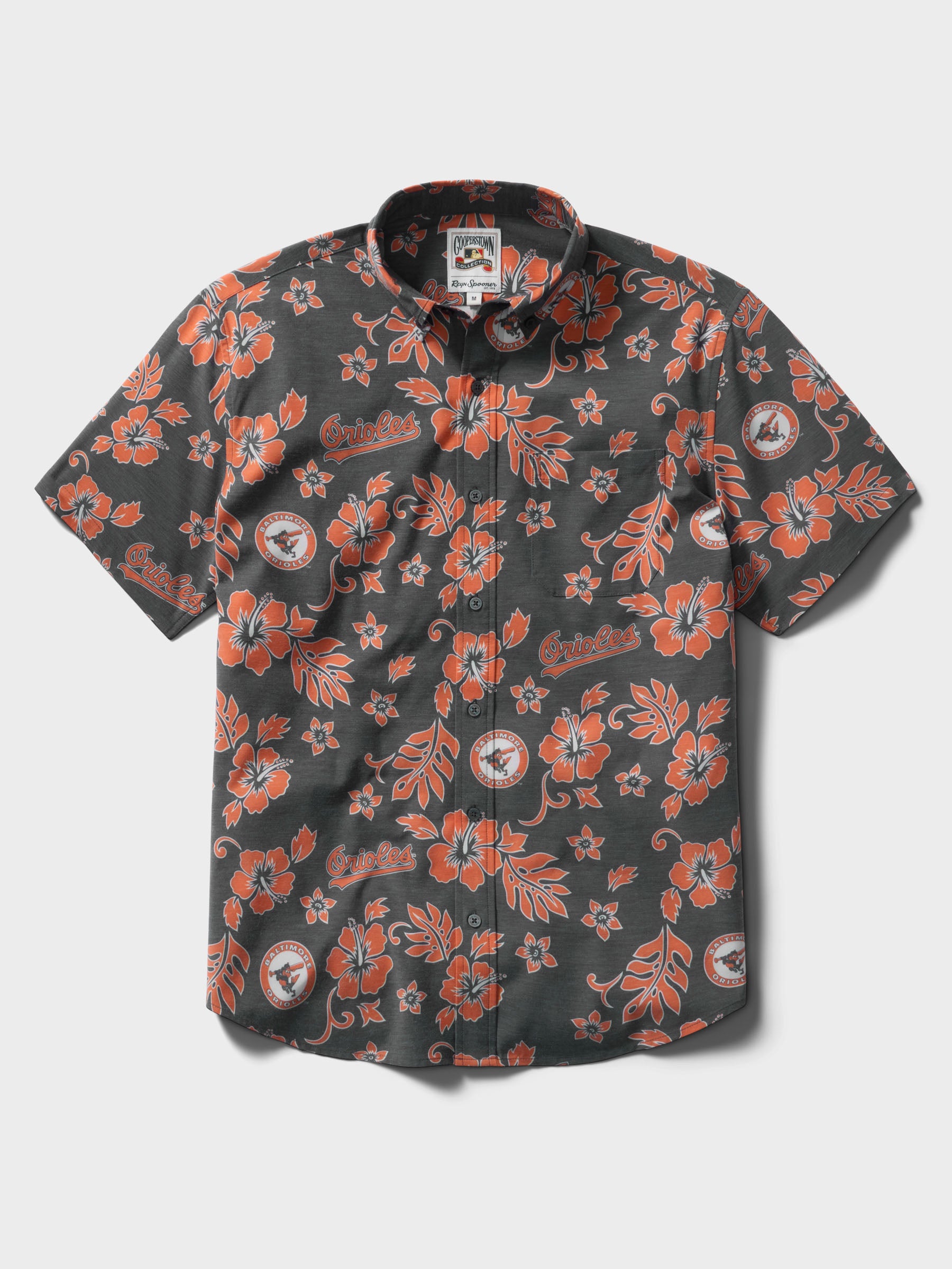 Reyn Spooner MLB® BALTIMORE ORIOLES COOPERSTOWN PERFORMANCE ALOHA SHIRT in BLACK