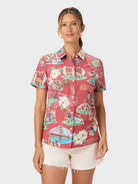 Reyn Spooner WOMEN'S SAN FRANCISCO 49ERS SCENIC PERFORMANCE BUTTON FRONT in RED