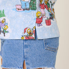 Reyn Spooner SIMPSONS GREETINGS ABBY TOP in LIGHT BLUE