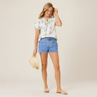 Reyn Spooner SOFT BISCUS CLARA TOP in WHITE