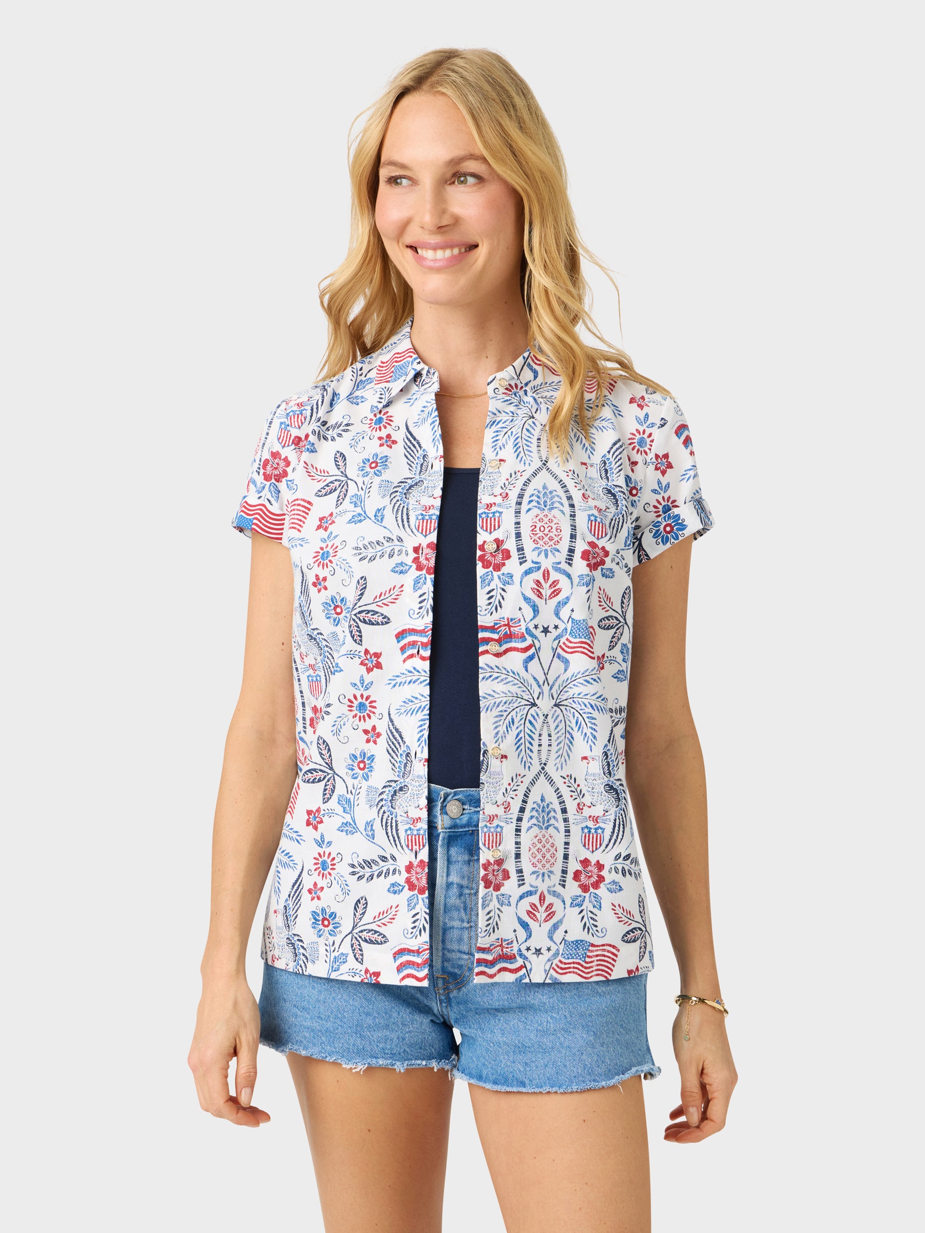 Reyn Spooner SUMMER COMMEMORATIVE 2026 ABBY TOP in WHITE