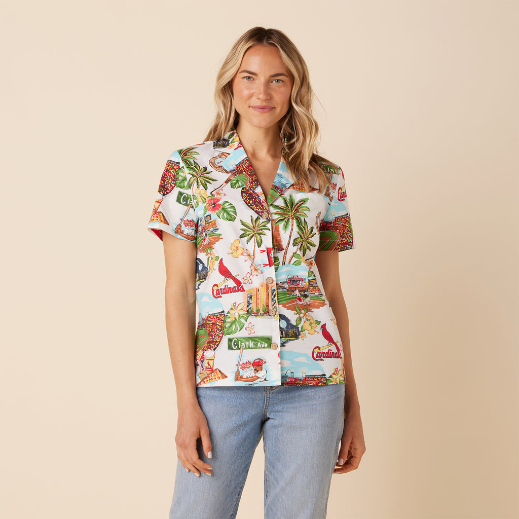 WOMEN'S ST. LOUIS CARDINALS SCENIC CAMP SHIRT / 100% Cotton – Reyn Spooner