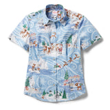 Reyn Spooner RUDOLPH THE RED-NOSED REINDEER WOMEN'S SHIRT TAILORED in HOLIDAY BLUE