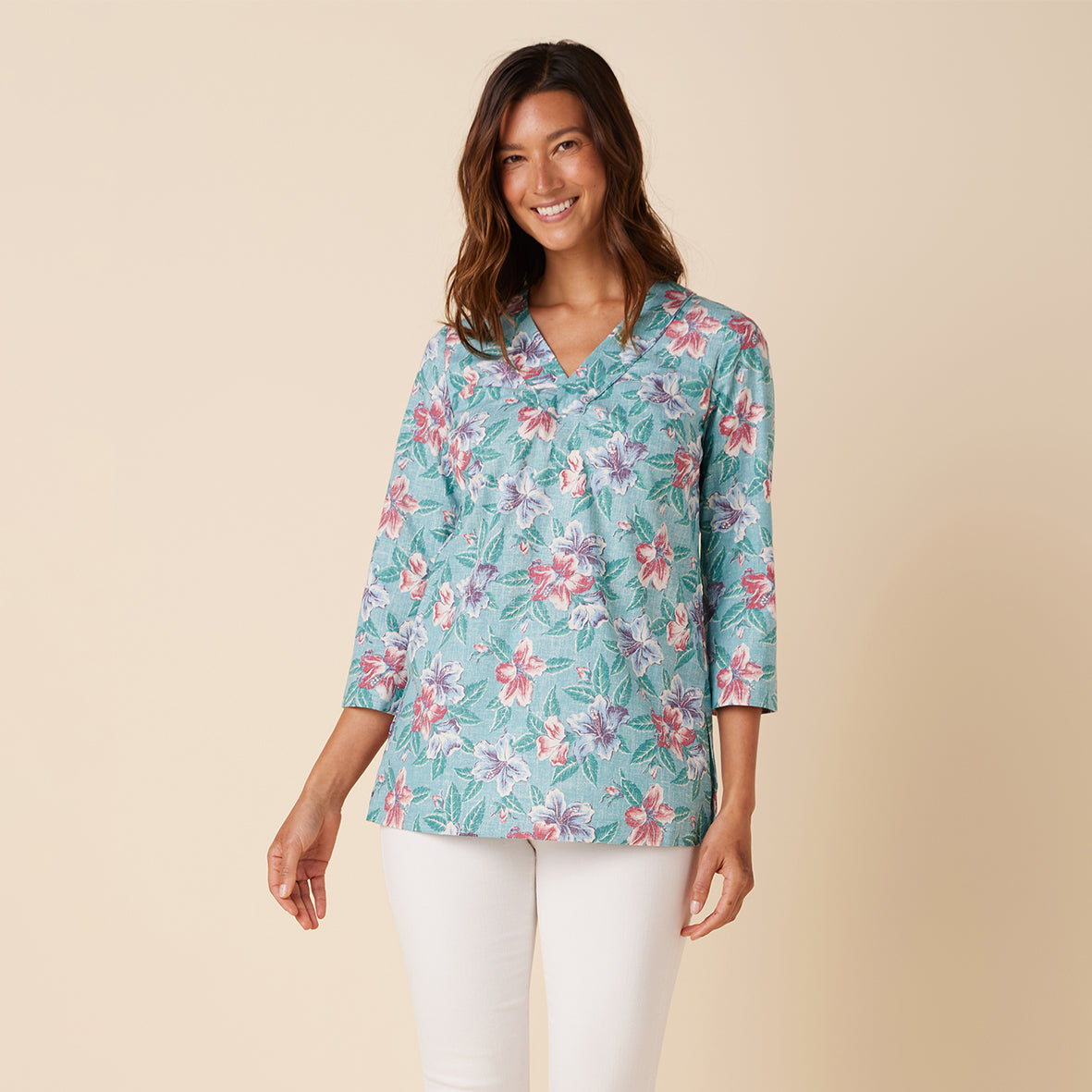 Reyn Spooner BANZAI BISCUS TUNIC in SHORE BLUE