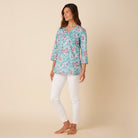 Reyn Spooner BANZAI BISCUS TUNIC in SHORE BLUE