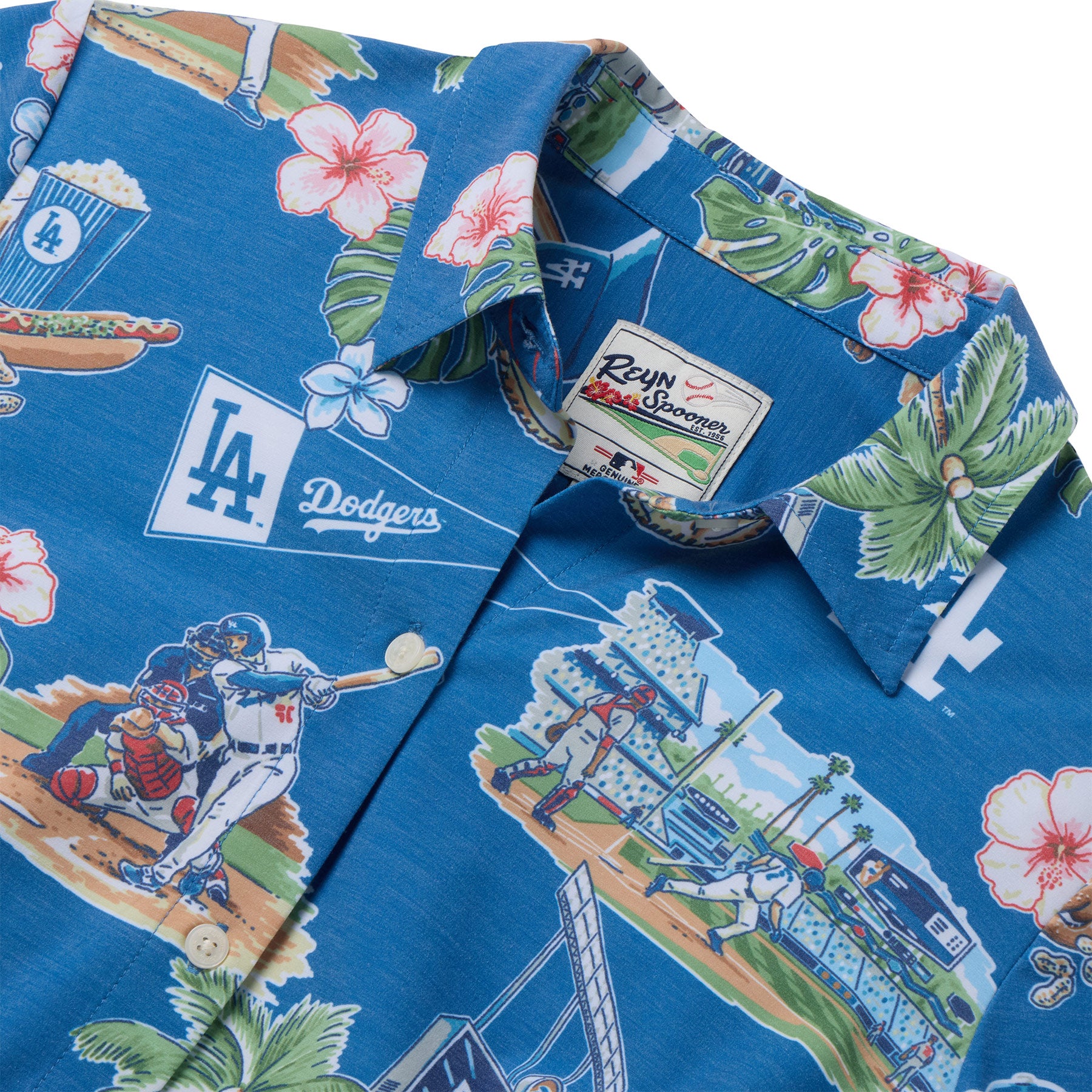 MLB® WOMEN'S LOS ANGELES DODGERS SCENIC PERFORMANCE ALOHA SHIRT