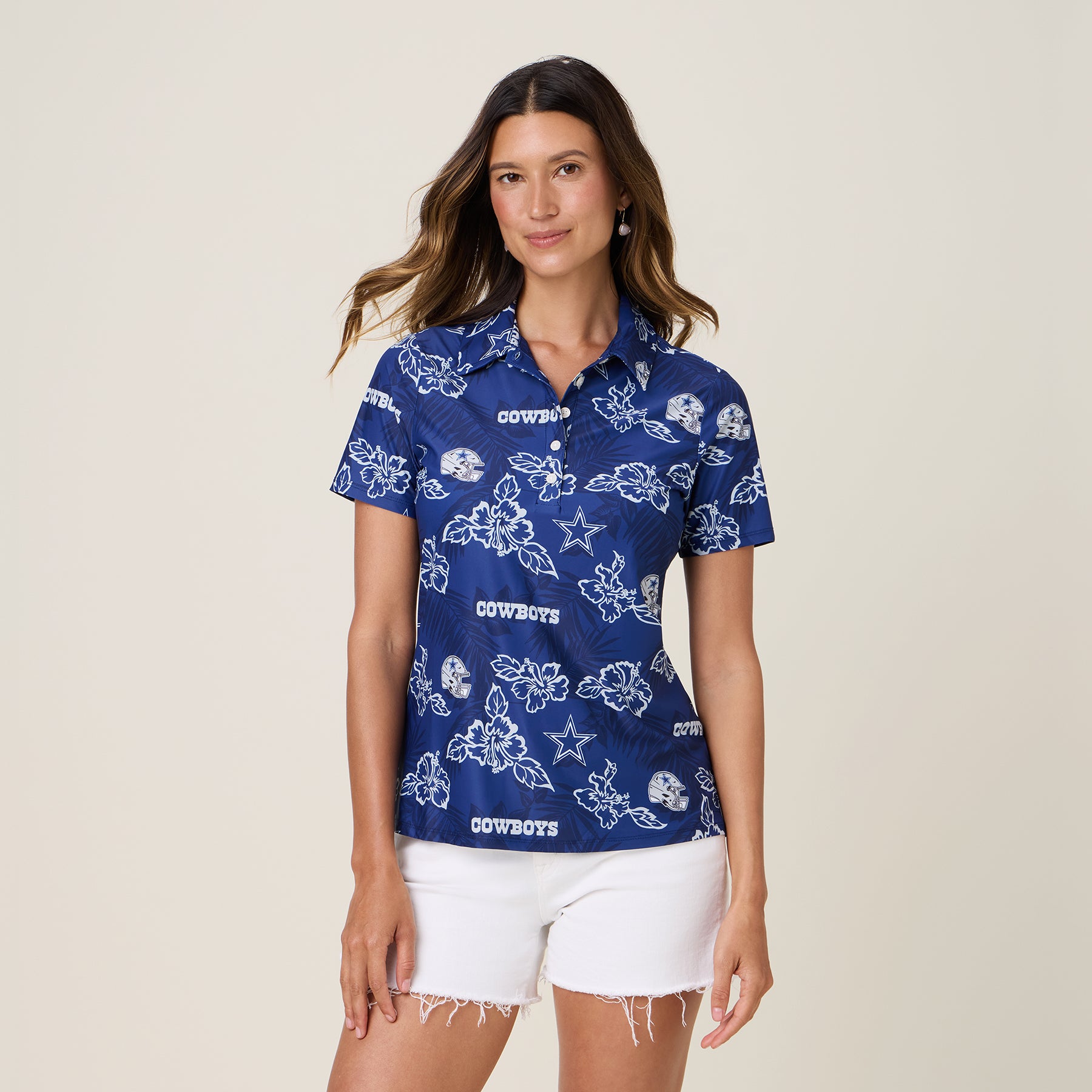 Reyn Spooner WOMEN'S DALLAS COWBOYS GAME DAY PERFORMANCE POLO in NAVY