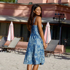 Reyn Spooner ALOHA BISCUS EMELINE DRESS in HORIZON BLUE