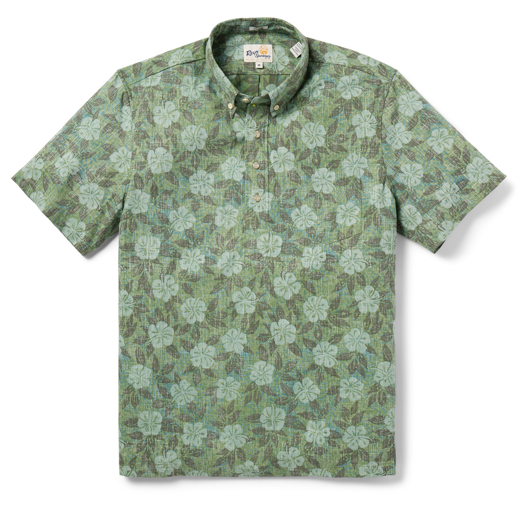 Reyn Spooner アロハシャツ グリーン 花柄 Lサイズ BISCUS WEAVE MEN'S ALOHA SHIRT | Reyn Spooner