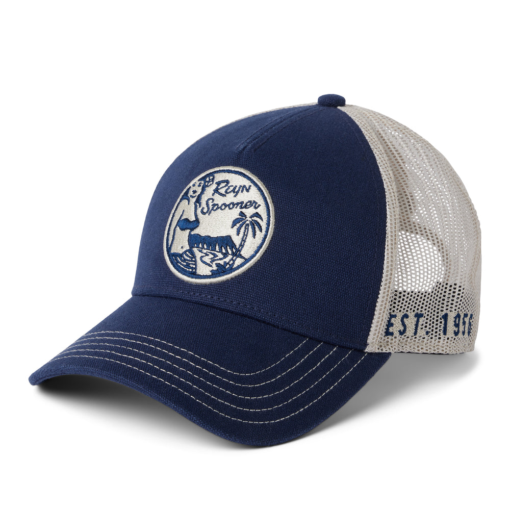 Reyn Spooner REYN SPOONER VALIN TRUCKER HAT in NAVY