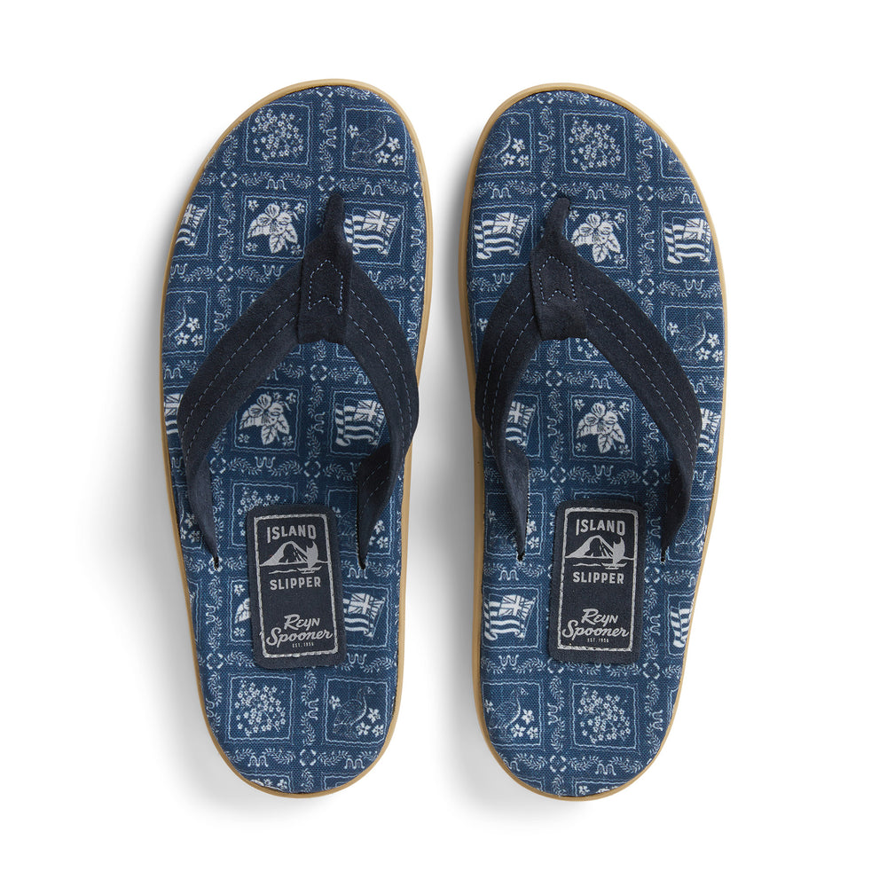 Reyn Spooner ISLAND SLIPPER LAHAINA SAILOR in NAVY