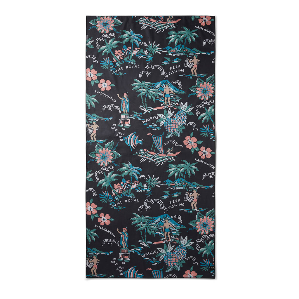 Reyn Spooner SLOWTIDE SPOONER STYLE QUICK-DRY BEACH TOWEL in BLACK