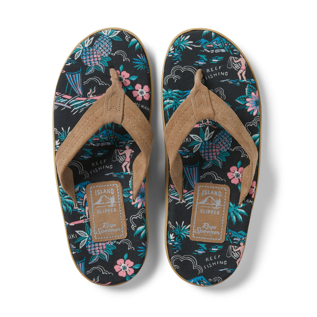 Reyn Spooner ISLAND SLIPPER SPOONER STYLE in BLACK