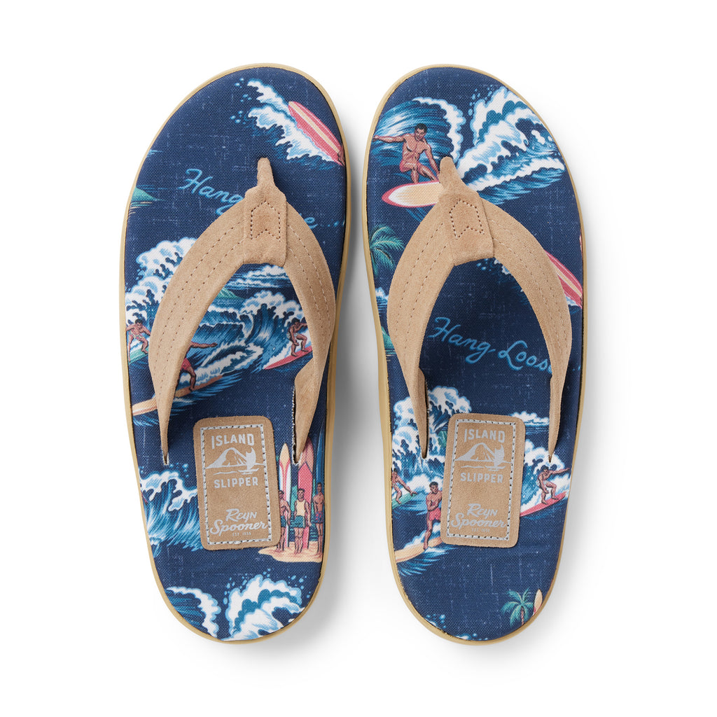 Reyn Spooner ISLAND SLIPPER WAVERIDERS in DRESS BLUES
