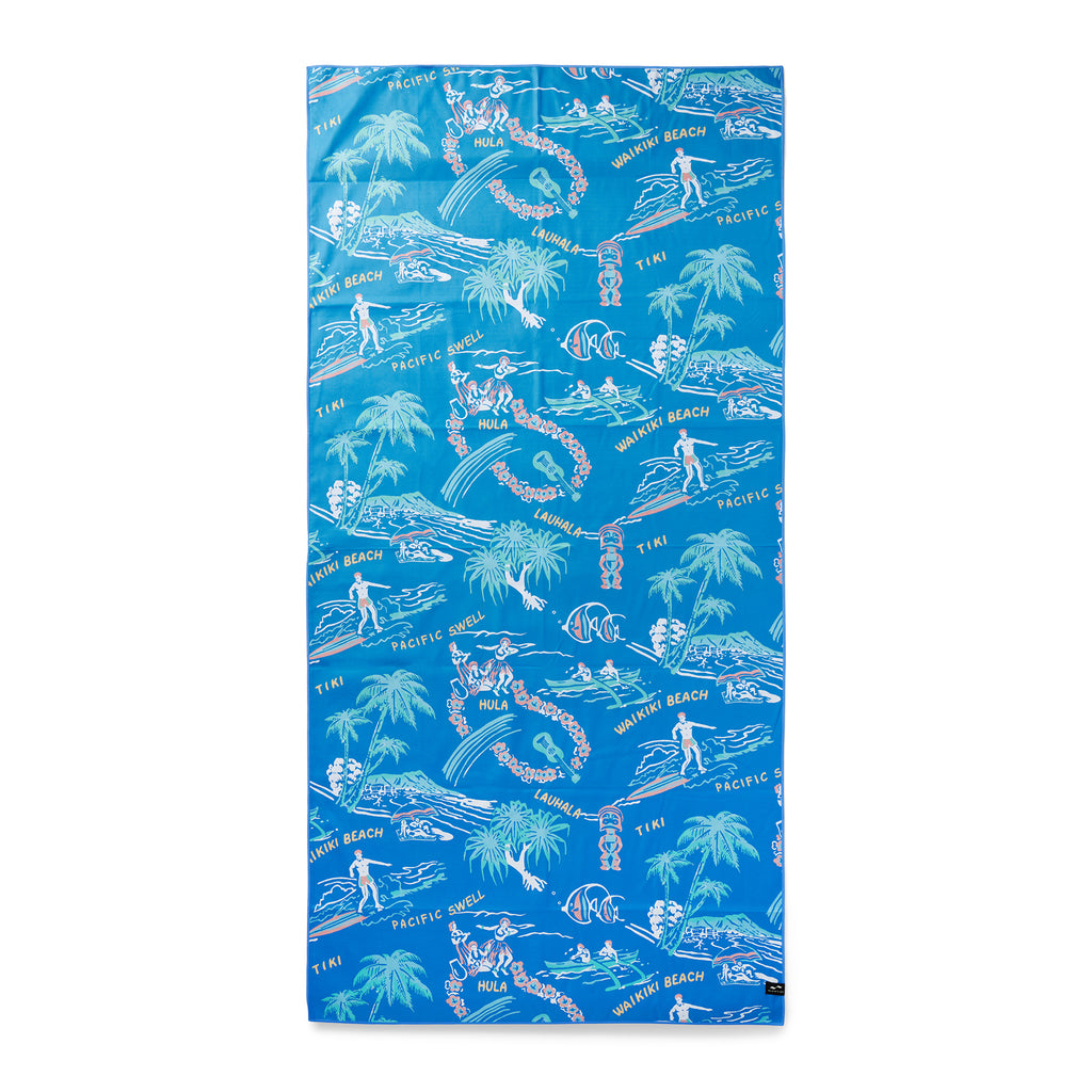 Reyn Spooner SLOWTIDE ONE FINE DAY QUICK-DRY BEACH TOWEL in VALLARTA BLUE