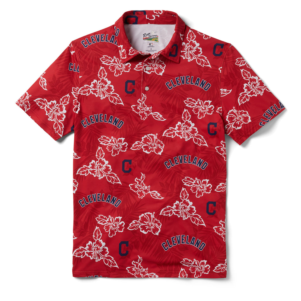 Reyn Spooner CLEVELAND GUARDIANS PUA PERFORMANCE POLO in RED