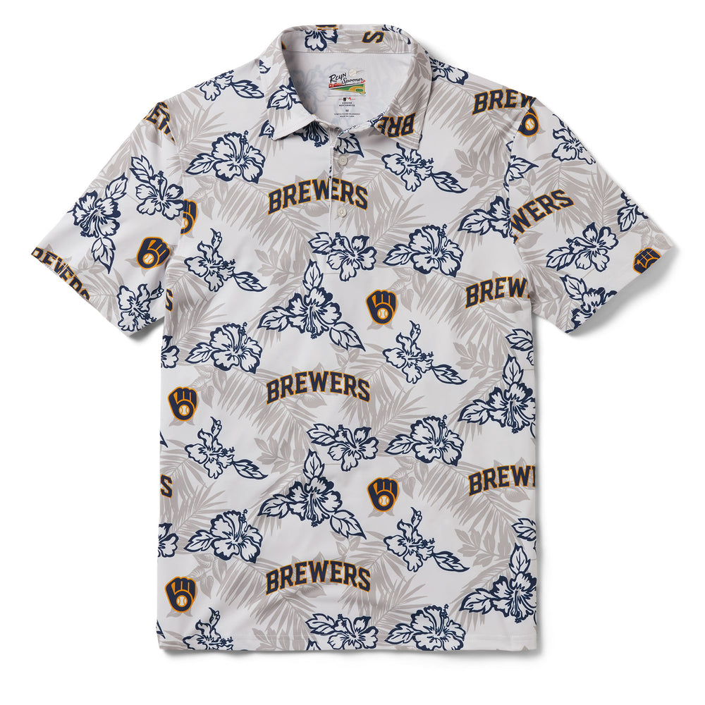 Reyn Spooner MILWAUKEE BREWERS PUA PERFORMANCE POLO in WHITE