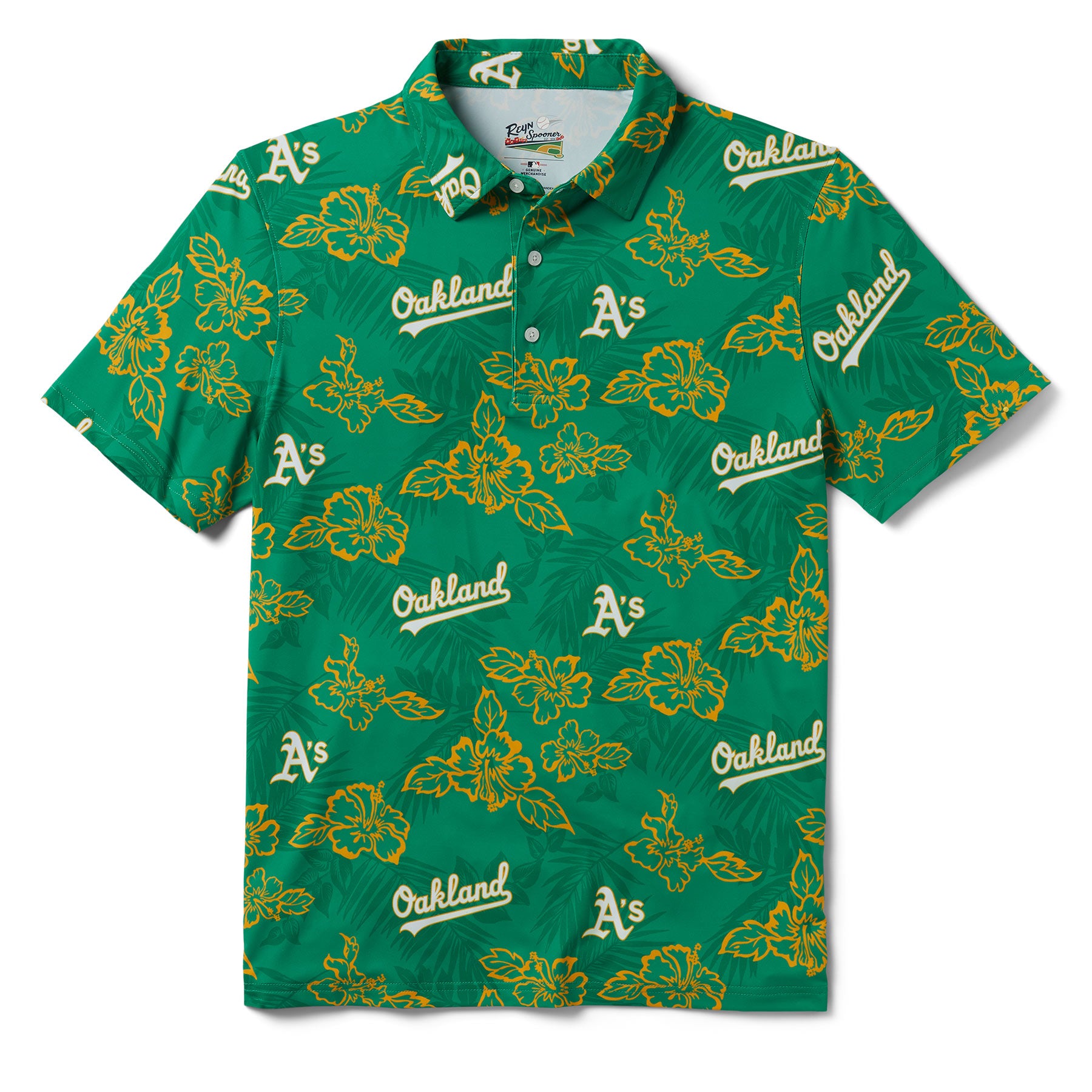 Men's Reyn Spooner Green Athletics Performance Polo Size: Medium