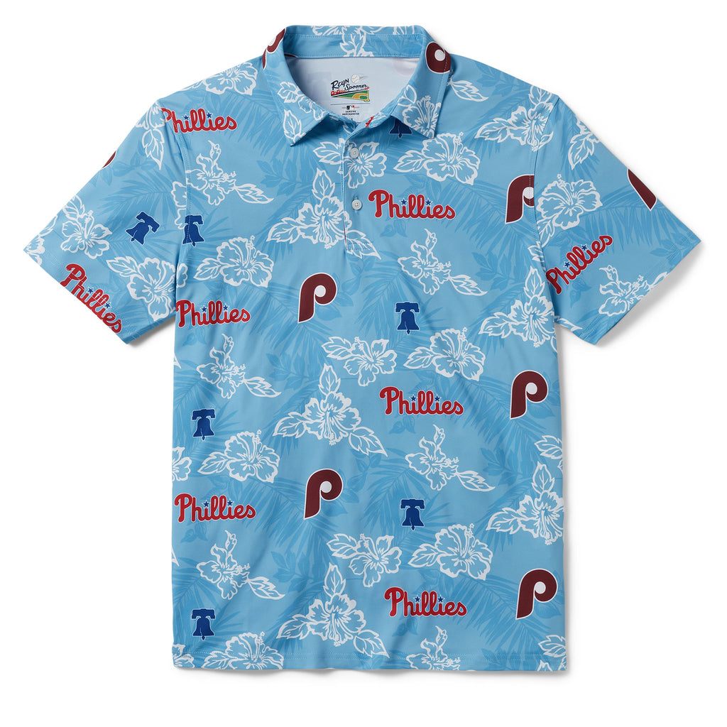 Reyn Spooner PHILADELPHIA PHILLIES PUA PERFORMANCE POLO in LIGHT BLUE