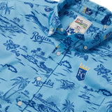 Reyn Spooner KANSAS CITY ROYALS KEKAI PERFORMANCE BUTTON FRONT in LIGHT BLUE