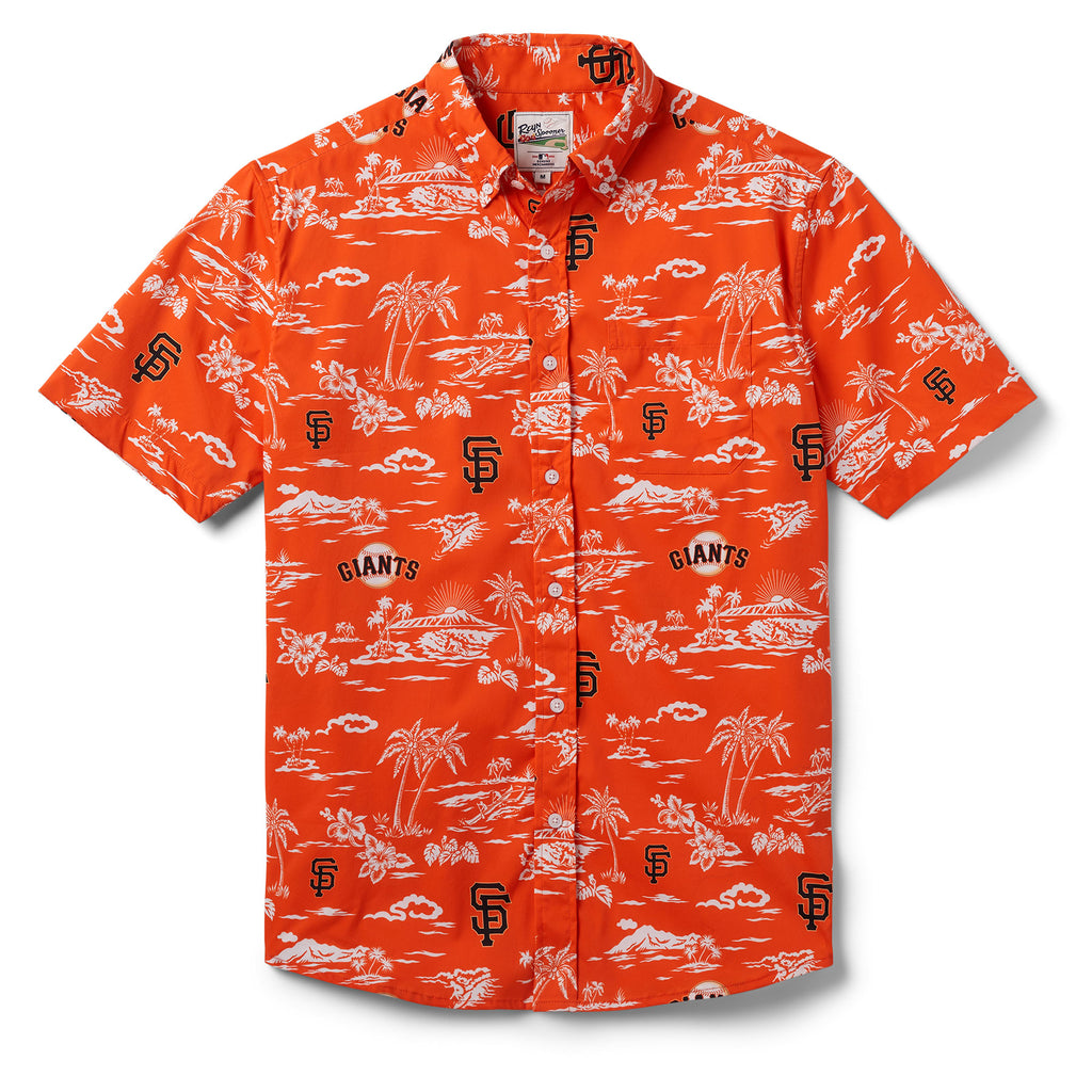 Reyn Spooner SAN FRANCISCO GIANTS KEKAI PERFORMANCE BUTTON FRONT in ORANGE