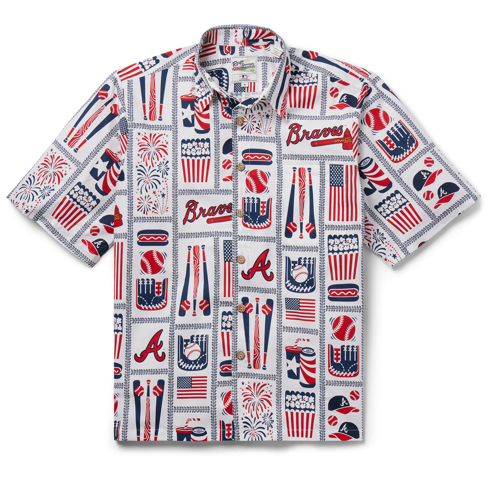 Reyn Spooner ATLANTA BRAVES AMERICANA in WHITE