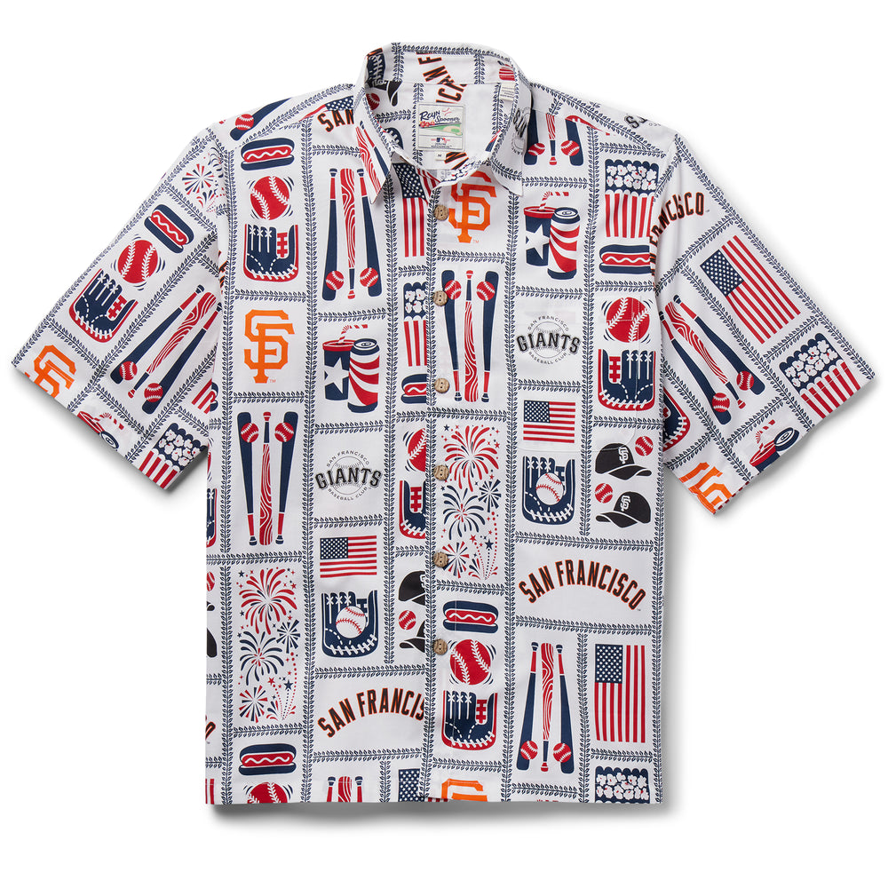 Men's Reyn Spooner White San Francisco Giants scenic Button-Up Shirt Size: 3XL