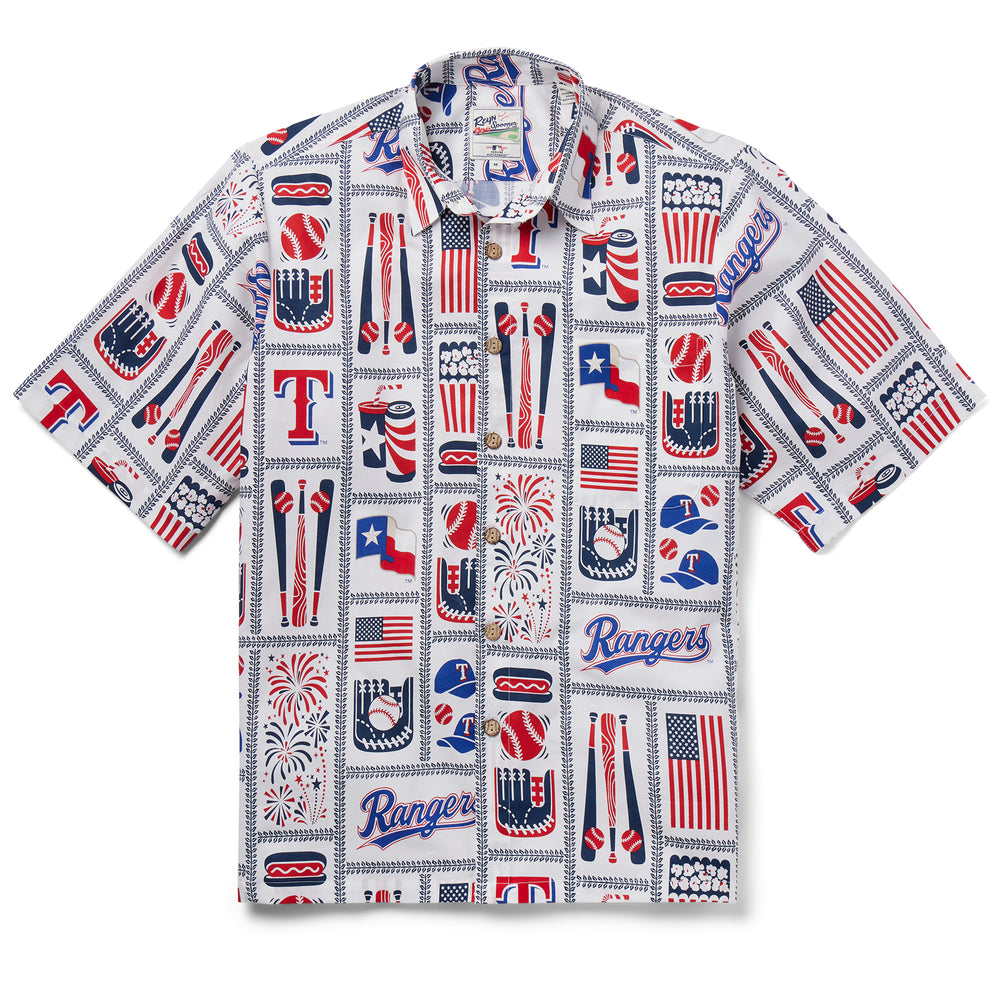 Reyn Spooner Men's Atlanta Braves White Americana Button Down Shirt