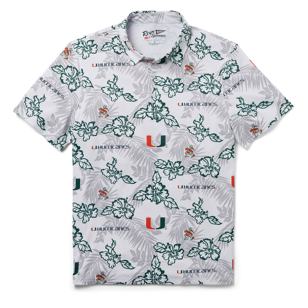 Reyn Spooner UNIVERSITY OF MIAMI POLO in WHITE