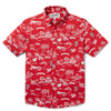 Reyn Spooner UNIVERSITY OF WISCONSIN BUTTON FRONT in RED